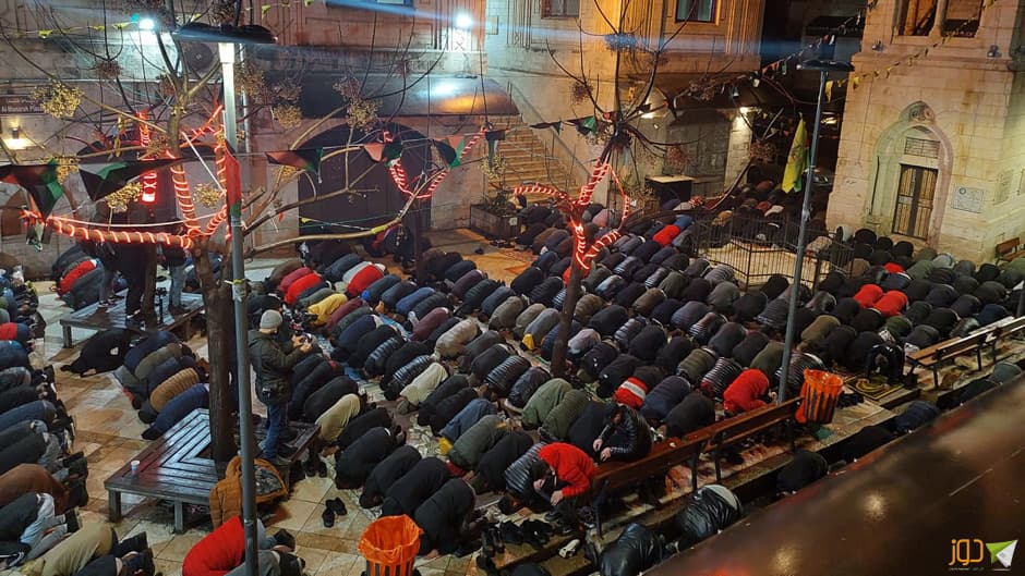 صلاة الفجر العظيم في مسجد النصر بنابلس